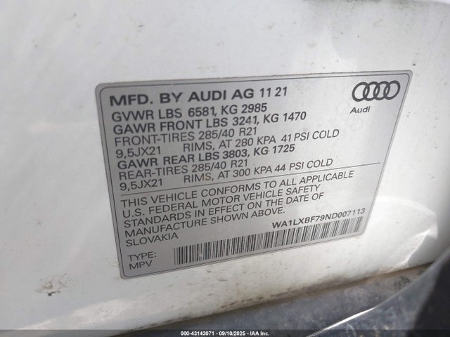 2022 AUDI Q7 WA1LXBF79ND007113 Photo 8