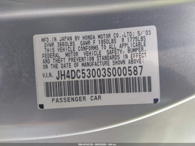 2003 ACURA RSX JH4DC53003S000587 Photo 8