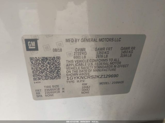 2019 CADILLAC XT5 1GYKNCRS2KZ129690 Photo 8