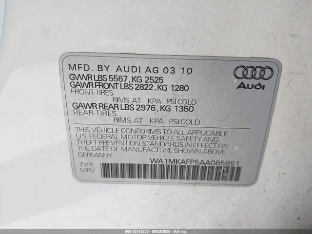 2010 AUDI Q5 WA1MKAFP5AA085851 Photo 8