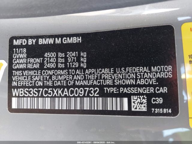 2019 BMW M4 WBS3S7C5XKAC09732 Photo 8