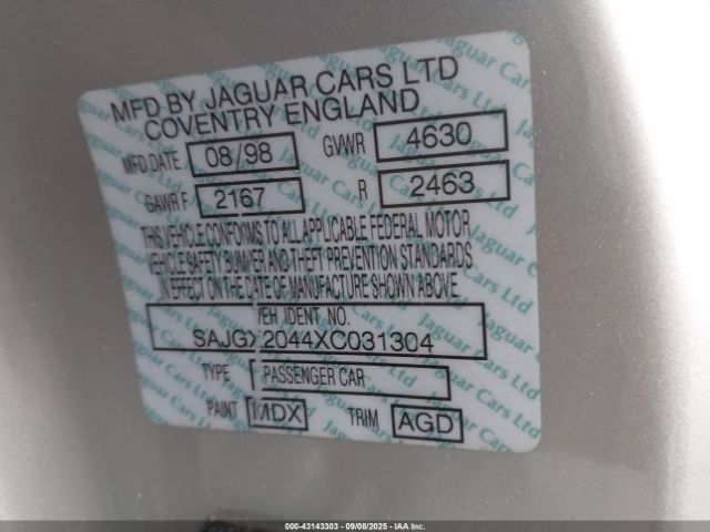 1999 JAGUAR XK8 SAJGX2044XC031304 Photo 8