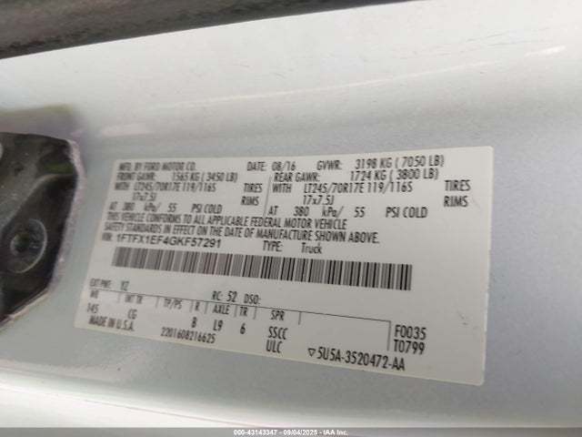 Ford 2016 2016 1FTFX1EF4GKF57291 Image 9
