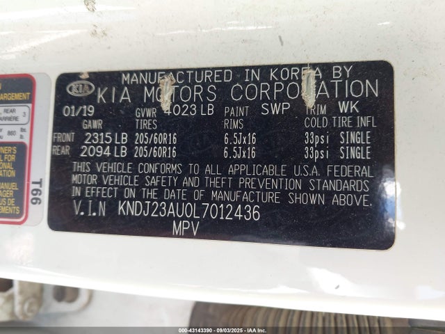 KNDJ23AU0L7012436 KIA mpi nu