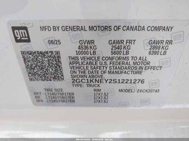 2GC1KNEY2S1221276 Chevrolet l5p