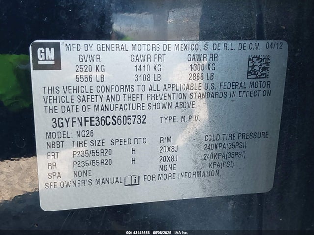 2012 CADILLAC SRX 3GYFNFE36CS605732 Photo 8