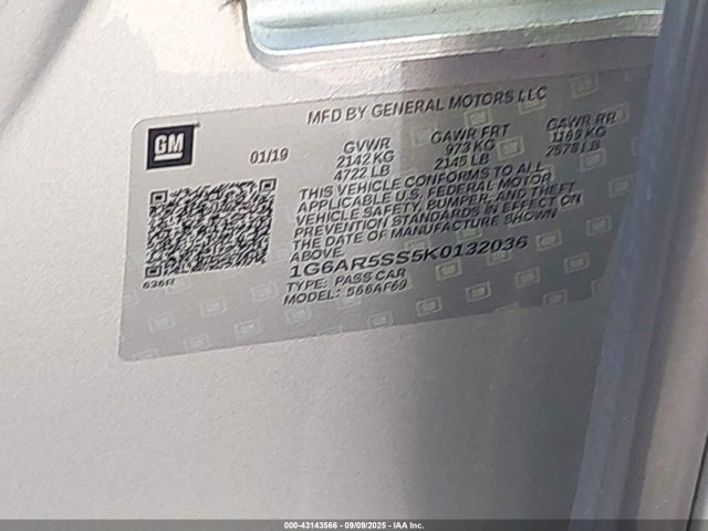 2019 CADILLAC CTS 1G6AR5SS5K0132036 Photo 8