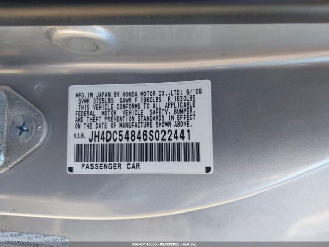 2006 ACURA RSX JH4DC54846S022441 Photo 8