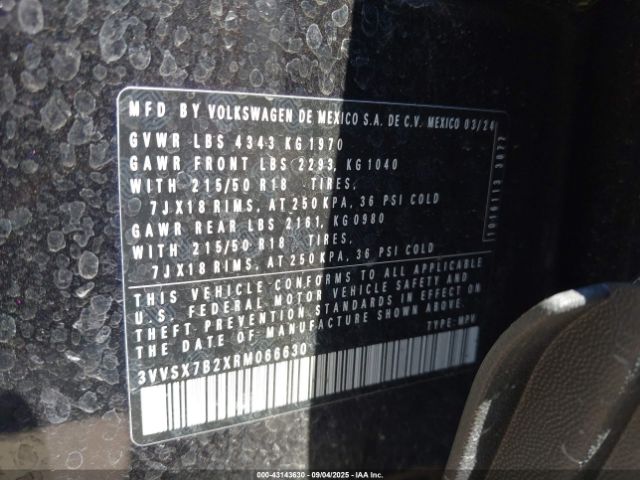 2024 VOLKSWAGEN TAOS 3VVSX7B2XRM066630 Photo 8