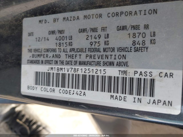 JM1BM1V78F1251215 Mazda pe