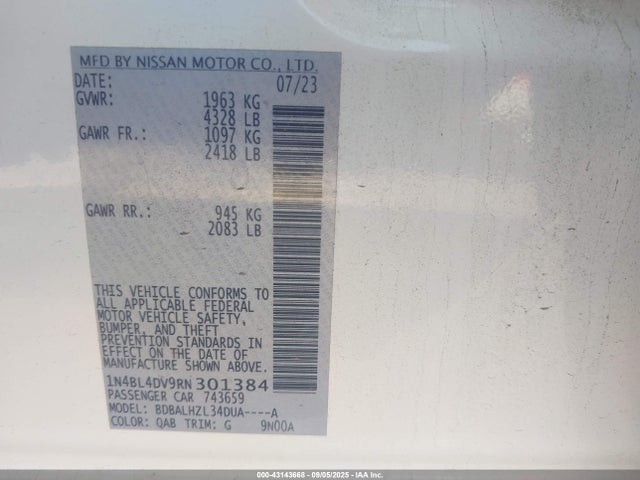 1N4BL4DV9RN301384 Nissan 2024