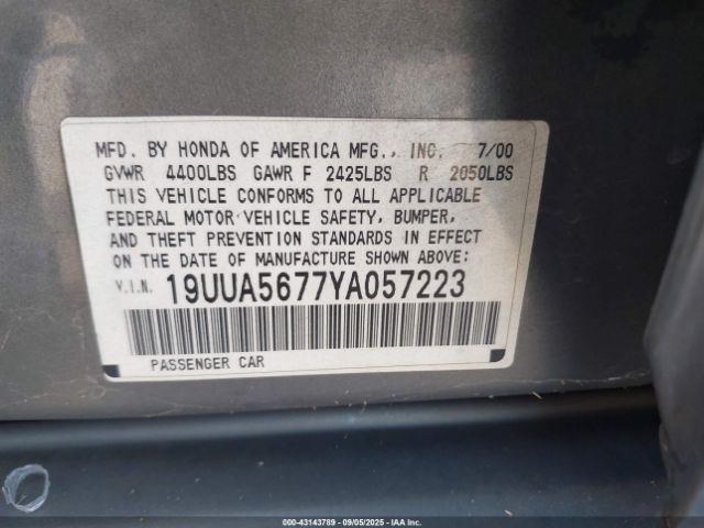 2000 ACURA TL 19UUA5677YA057223 Photo 8
