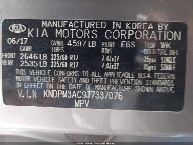 KIA gdi theta ii 2018 KNDPM3AC9J7337076 Image 9