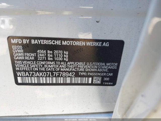 WBA73AK07L7F78942 BMW 228I