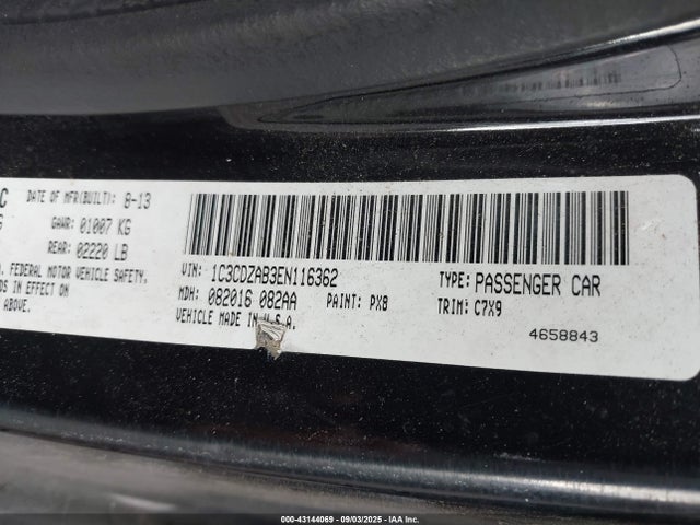 Dodge Avenger 2014 1C3CDZAB3EN116362 Image 9