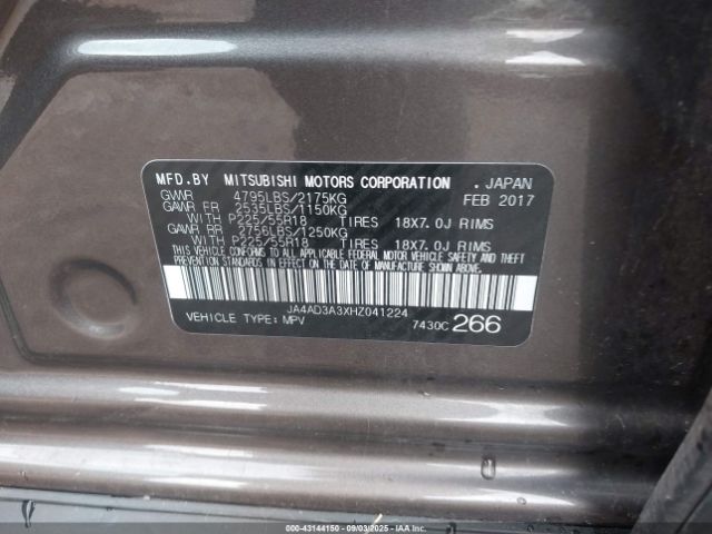 2017 MITSUBISHI OUTLANDER JA4AD3A3XHZ041224 Photo 8