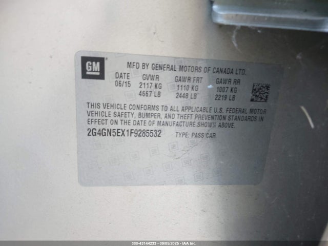 Buick ltg 2015 2G4GN5EX1F9285532 Image 9