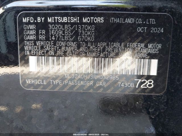 2024 MITSUBISHI MIRAGE ML32AUHJ3RH032985 Photo 8