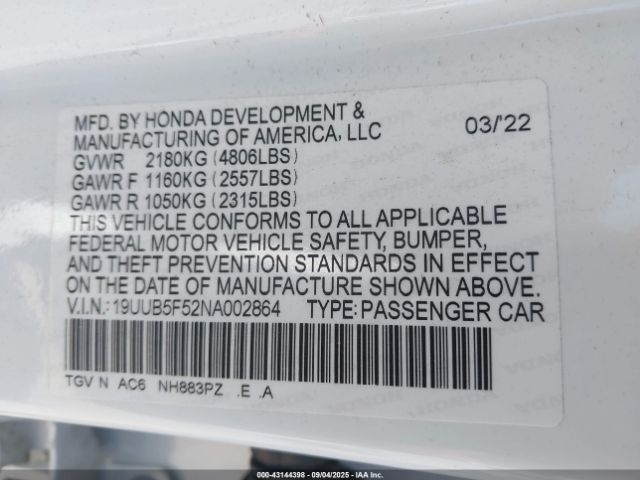 2022 ACURA TLX 19UUB5F52NA002864 Photo 8