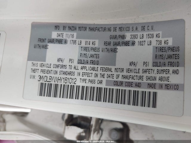 3MYDLBYVXHY161012 Toyota p5v