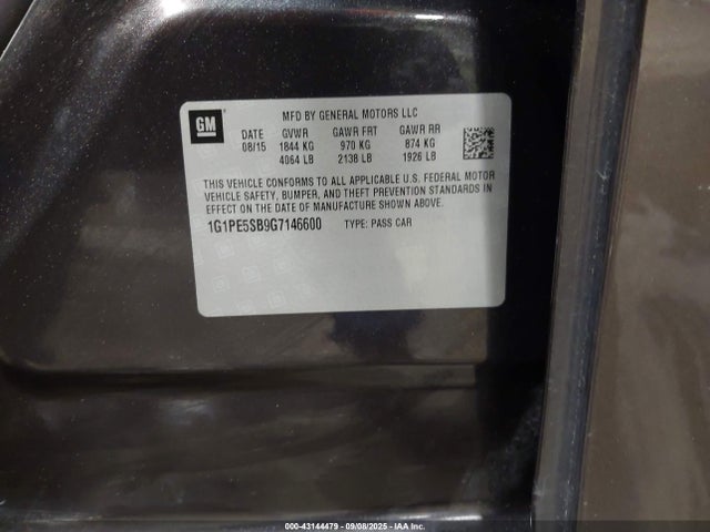 1G1PE5SB9G7146600 Chevrolet luv - vvt, alum, e85 max