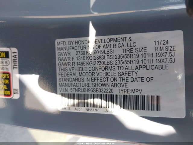 5FNRL6H96SB032220 Honda j35y7