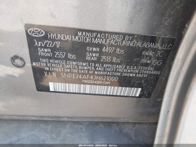 5NPE24AF4JH621000 Hyundai gdi theta-ii