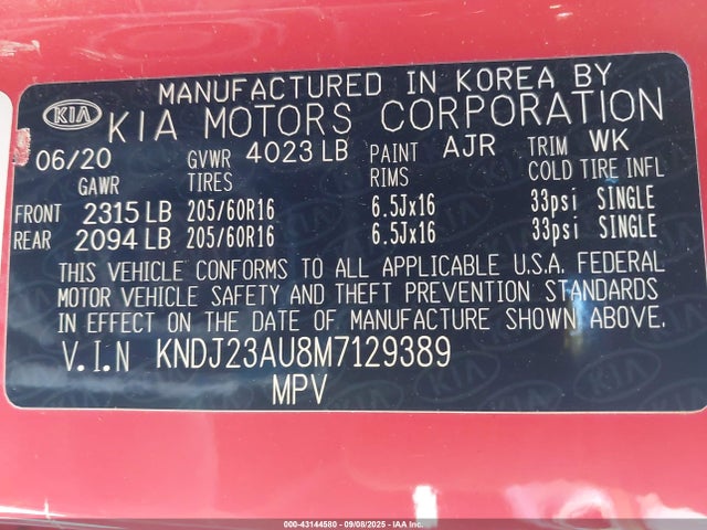 KNDJ23AU8M7129389 KIA mpi nu
