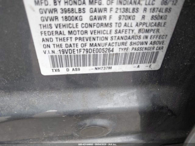 2013 ACURA ILX 19VDE1F79DE005264 Photo 8