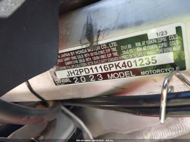 2023 HONDA CRF450 JH2PD1116PK401235 Photo 9
