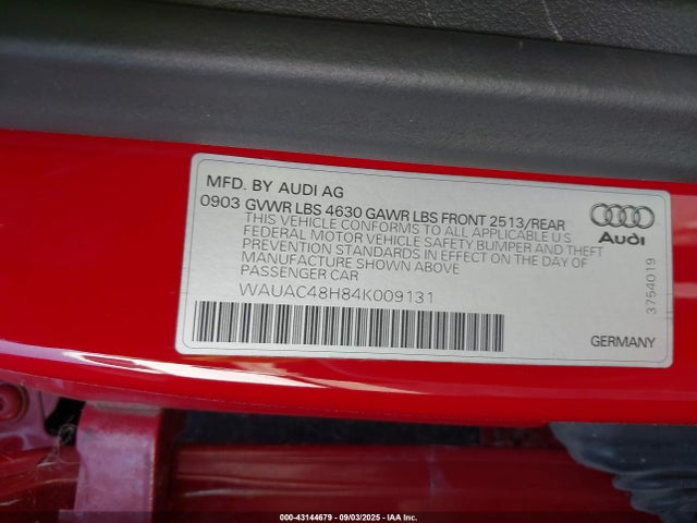 2004 AUDI A4 WAUAC48H84K009131 Photo 8