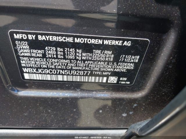 2022 BMW X1 WBXJG9C07N5U92877 Photo 8