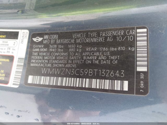 2011 MINI COOPER WMWZN3C59BT132643 Photo 8