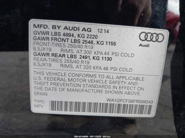 2015 AUDI Q3 WA1GFCFS6FR009243 Photo 8