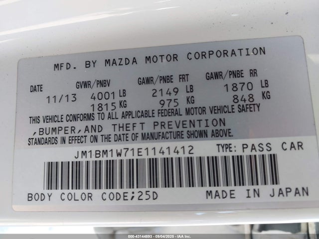 JM1BM1W71E1141412 Mazda pe