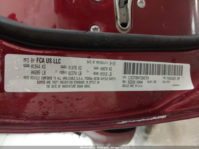 Dodge 2015 2015 1C3CDFBB4FD302724 Image 9