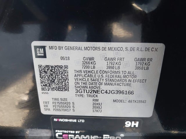 3GTU2NEC4JG396166 GMC l83 -spark ignited direct injection, variable valve timing, afm, e85 max, alum