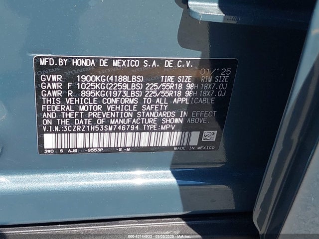 3CZRZ1H53SM746794 Honda k20z5