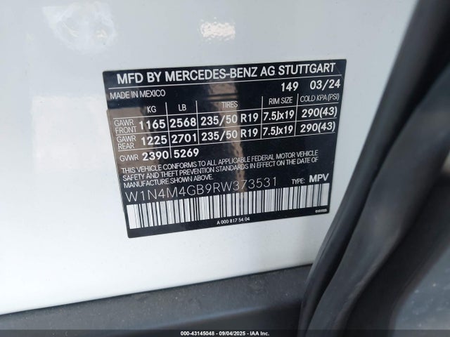 W1N4M4GB9RW373531 Mercedes-Benz m260