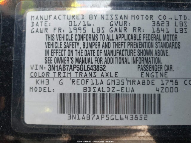 Nissan 2016 2016 3N1AB7AP5GL643852 Image 9