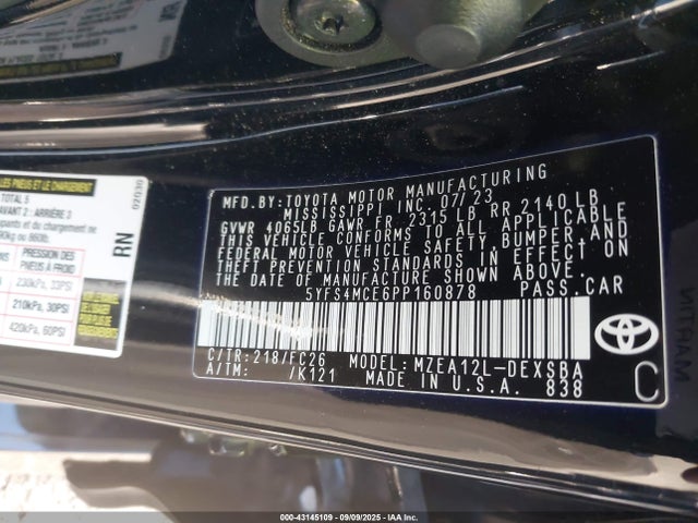 Toyota m20a-fks 2023 5YFS4MCE6PP160878 Image 9