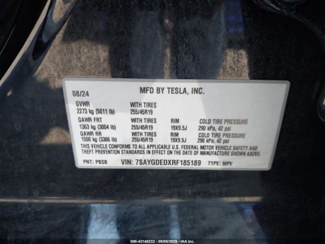 2024 TESLA MODEL Y 7SAYGDEDXRF185189 Photo 8