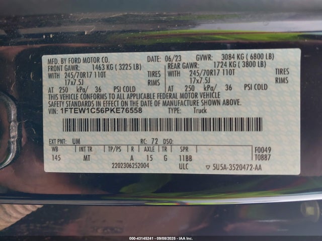Ford 5.0l-4v 2023 1FTEW1C56PKE76558 Image 9