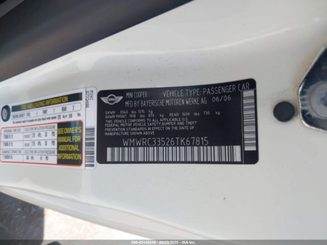 2006 MINI COOPER WMWRC33526TK67815 Photo 8
