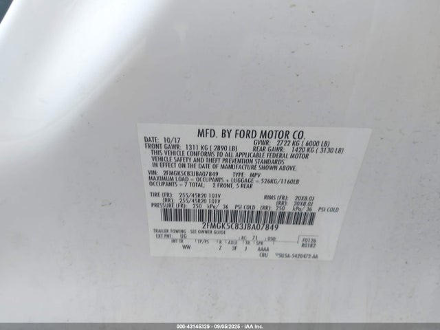 Ford Flex 2018 2FMGK5C83JBA07849 Image 9