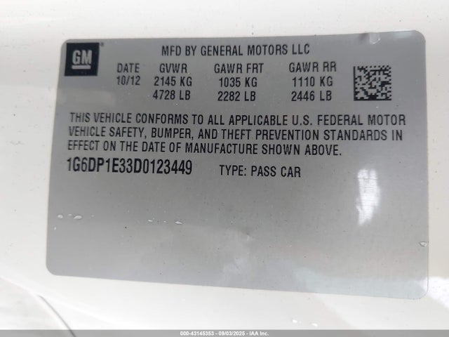 2013 CADILLAC CTS 1G6DP1E33D0123449 Photo 8