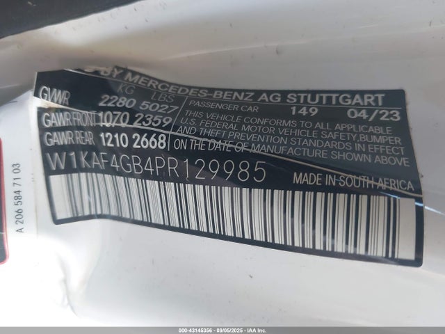 W1KAF4GB4PR129985 Mercedes-Benz m254