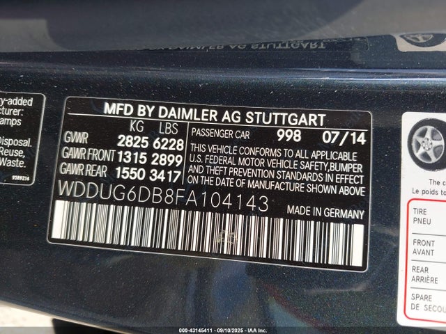 Mercedes-Benz S-Class 2015 WDDUG6DB8FA104143 Image 9