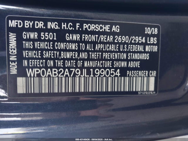 Porsche Panamera 2018 WP0AB2A79JL199054 Image 9