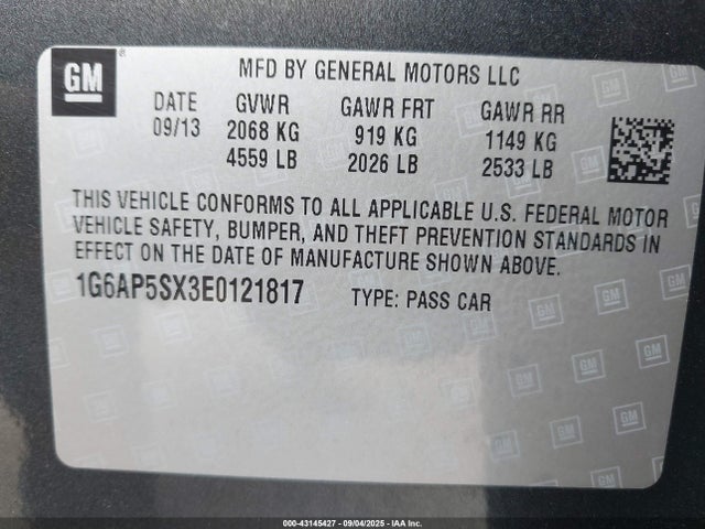 1G6AP5SX3E0121817 Cadillac ltg